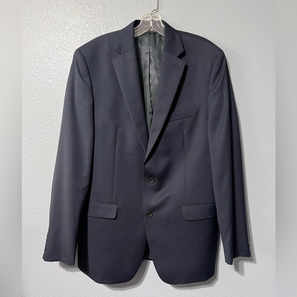Lauren Ralph Lauren Men’s Navy Blue 100% Wool Sport Coat Blazer Jacket Size 40L